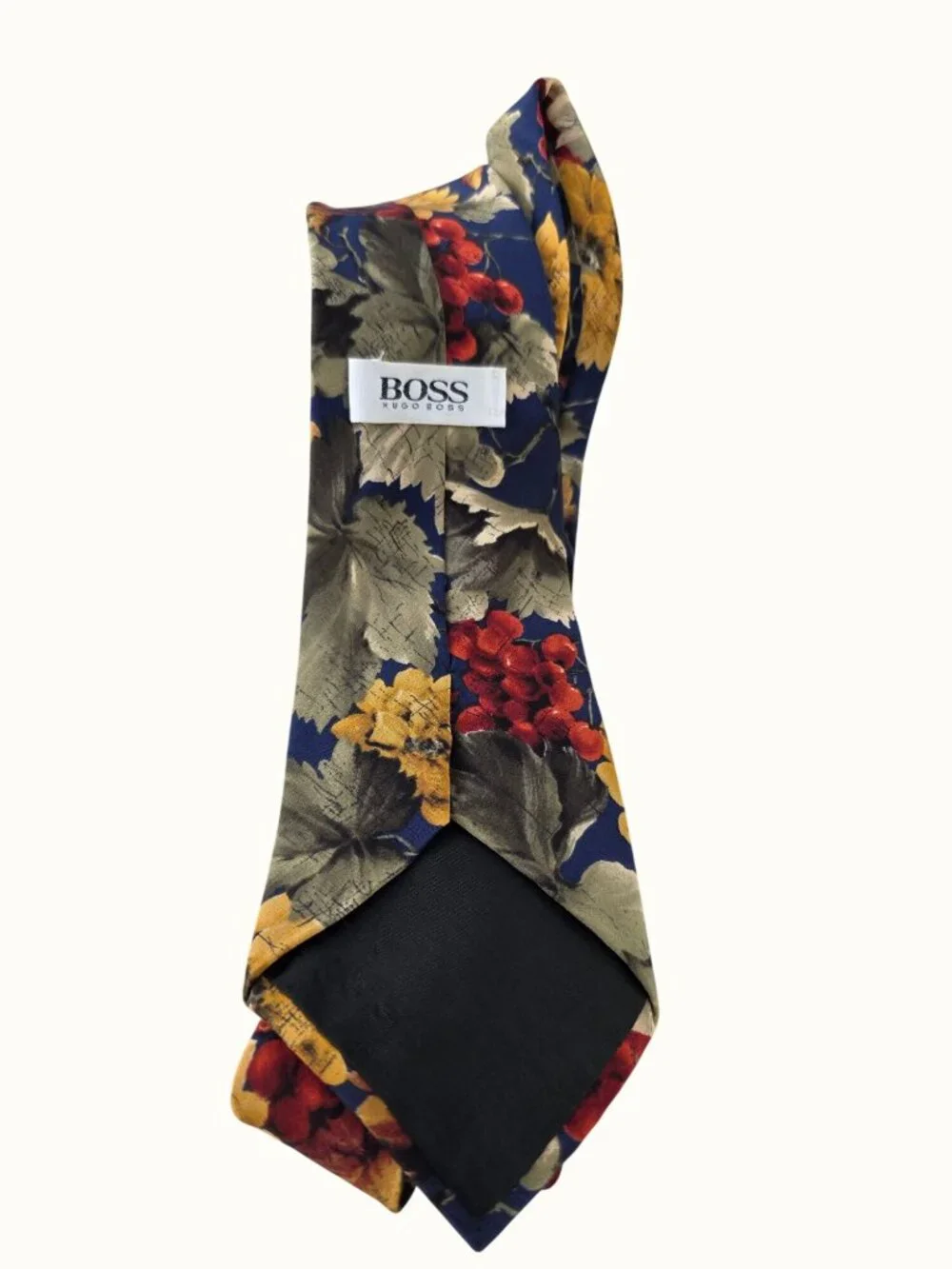 Boss Hugo Boss 90s Silk Tie Bold Foral on Royal Blue 60